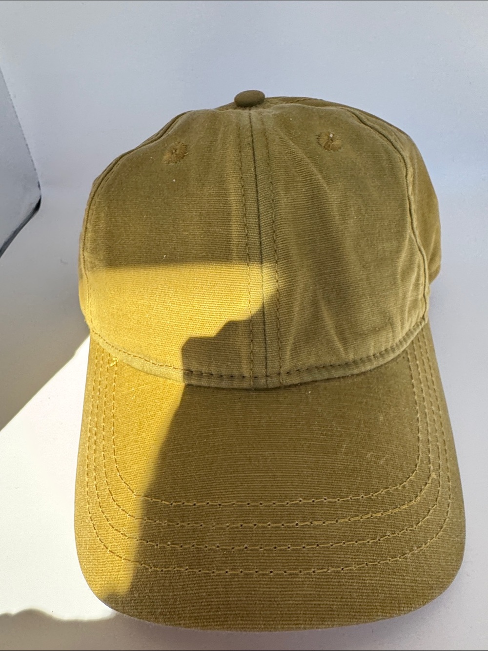 Men's Casual Cotton Waxed Canvas Waterproof Baseball Cap in Khaki-Tan